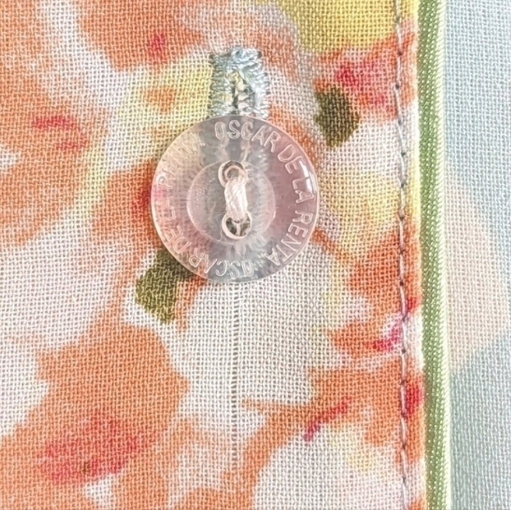 Oscar De La Renta Pink Label Floral Button Down Tank Vest in Blue Size XS - Picture 12 of 12